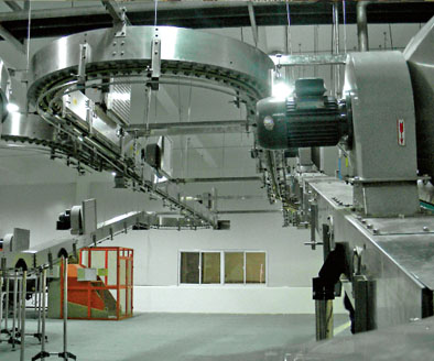 Empty bottle air conveyor system